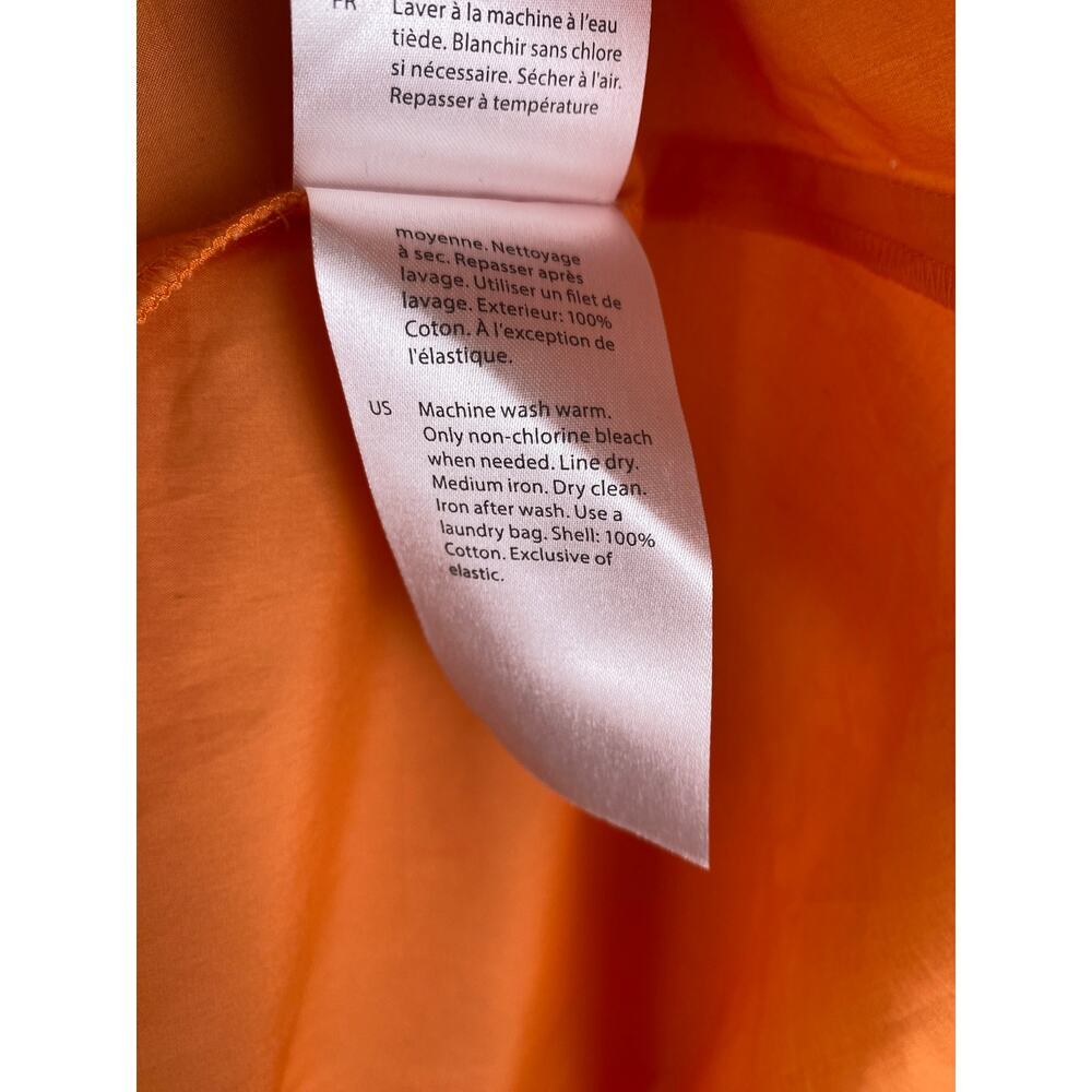 NWT COS Orange Cotton Maxi Dress Smocked Waist Tie Strap XS - Picture 12 of 15